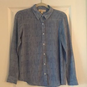Silk blue pebbled Michael Kors blouse